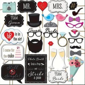 B182-NEW 31pcs Photo Booth Wedding Props